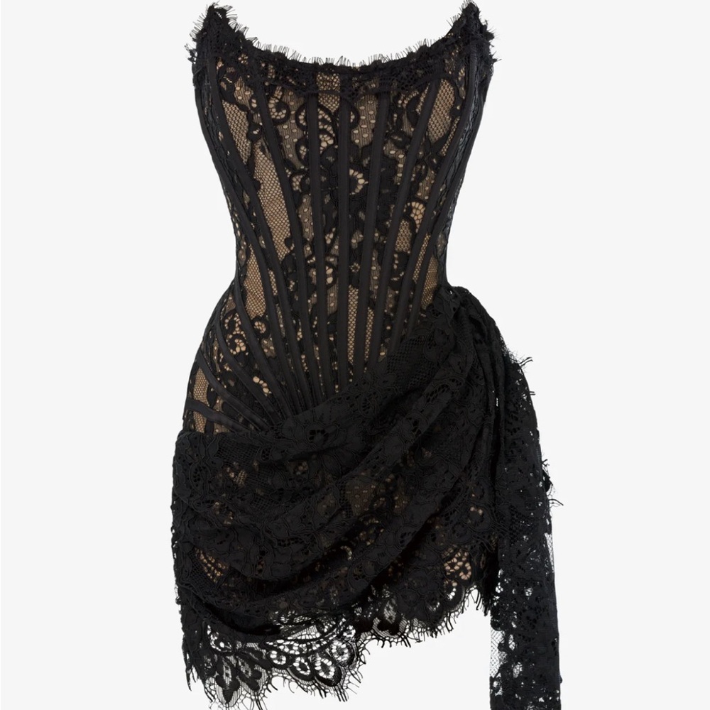 Chic Black Lace Mini Dress